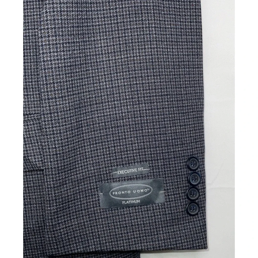NWT Men's Pronto Uomo Platinum Pup‎ Executive Sport Coat Jacket Navy Brown 44 S